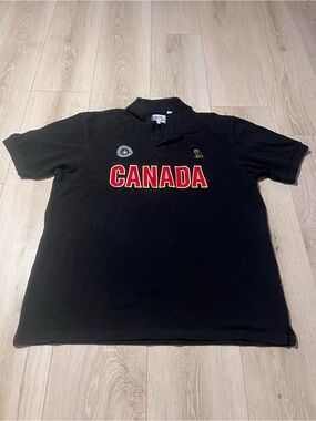 OVO Black Polo with Red CANADA Embroidery